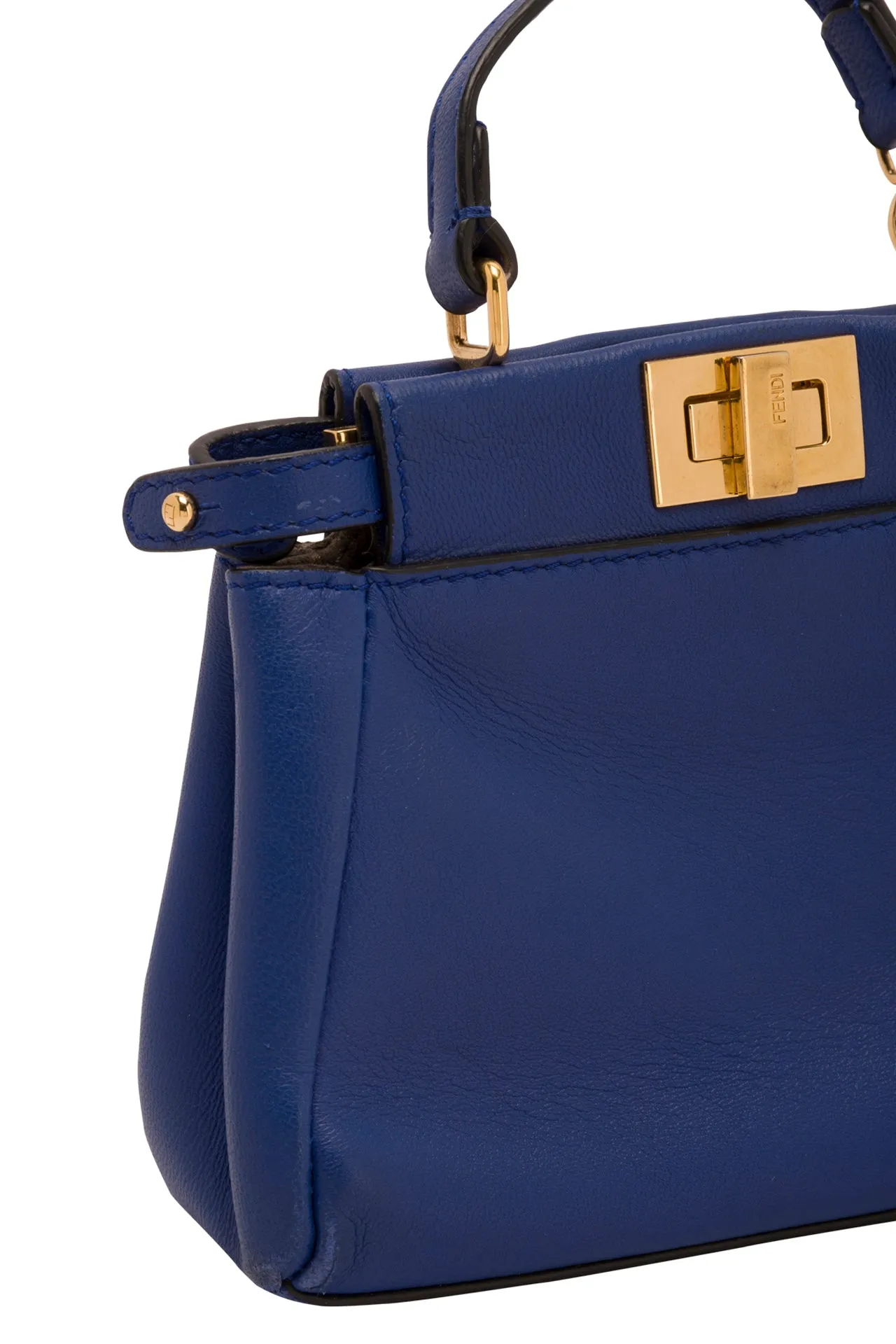 FENDI Nappa Micro Peekaboo Iconic Satchel Iris