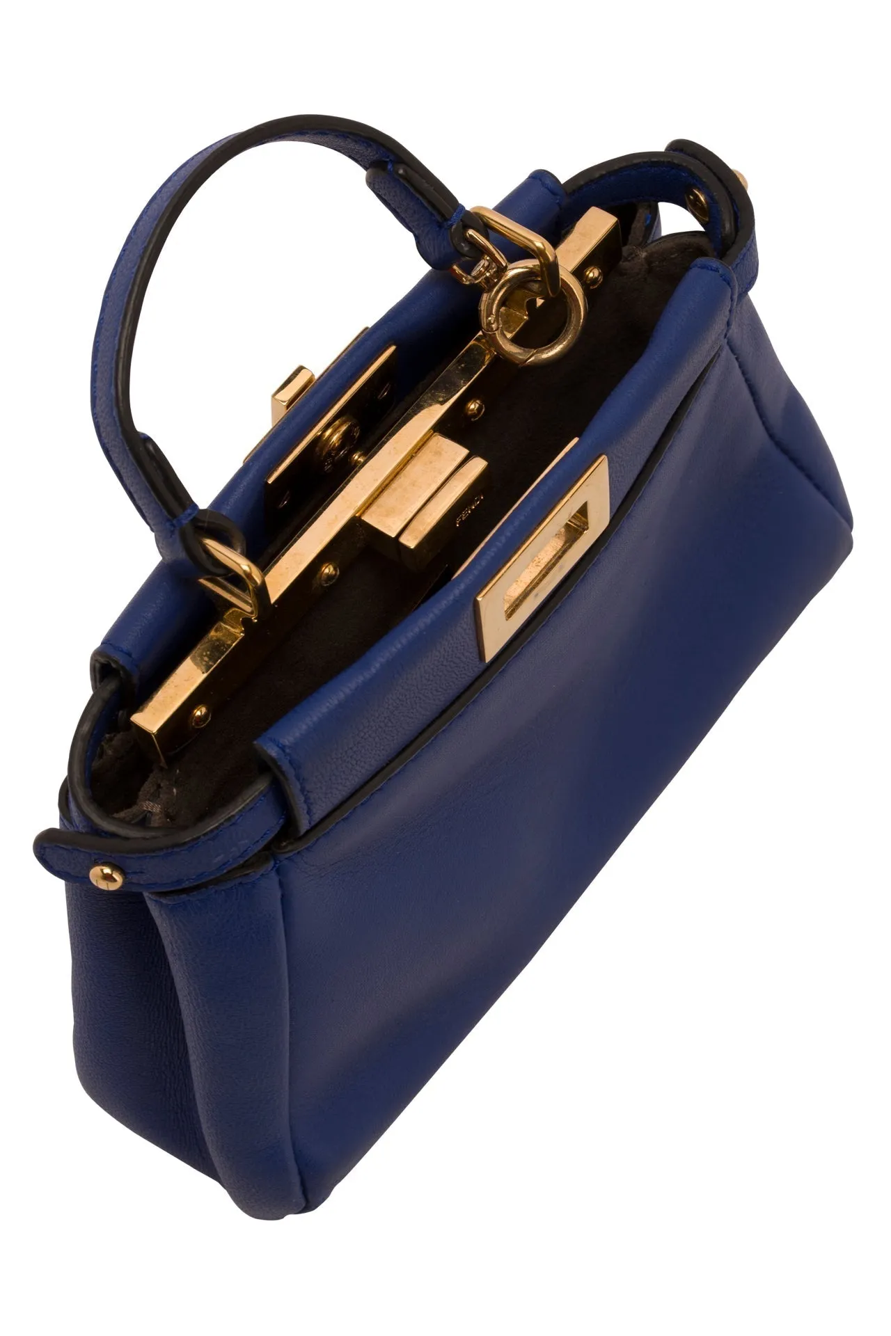 FENDI Nappa Micro Peekaboo Iconic Satchel Iris