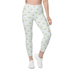 Glittery Anchor Leggings With Pockets