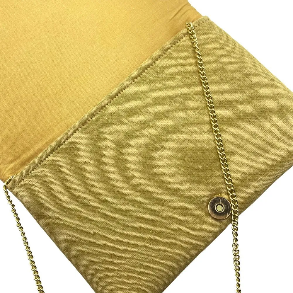 Gold & Turquoise Beaded Clutch