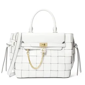 Hamilton Legacy Large Woven Leather Belted Satchel