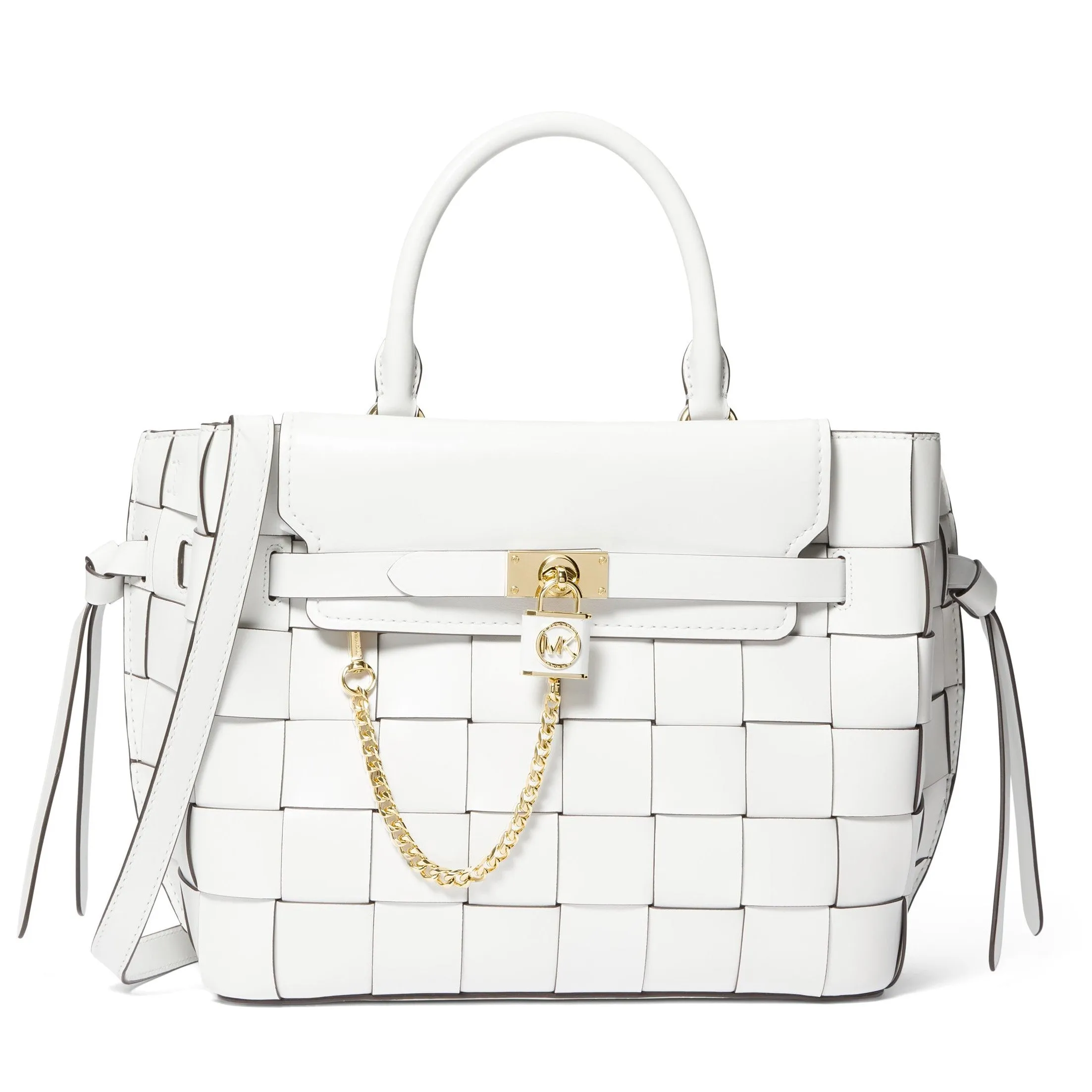 Hamilton Legacy Large Woven Leather Belted Satchel