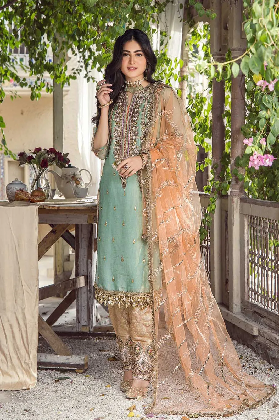 Khuda Baksh P-237 Ready to wear - Turquoise