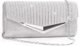 Larcenciel Clutch Purses for Women, Shiny Pleated Sequin Envelope Evening Bags for Mother's Day Gifts Party Prom