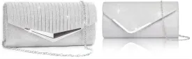 Larcenciel Shiny Sequin Envelope Clutch Evening Bag with Chain, Fashion Sparkly Party Prom Purse