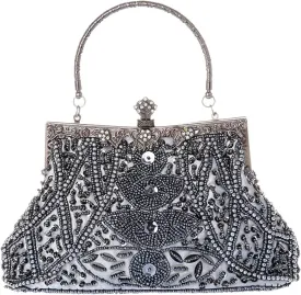 LIFEWISH 1920s Evening bags Unique Sequin Beaded Clutch Purses for Cocktail Wedding Party Prom