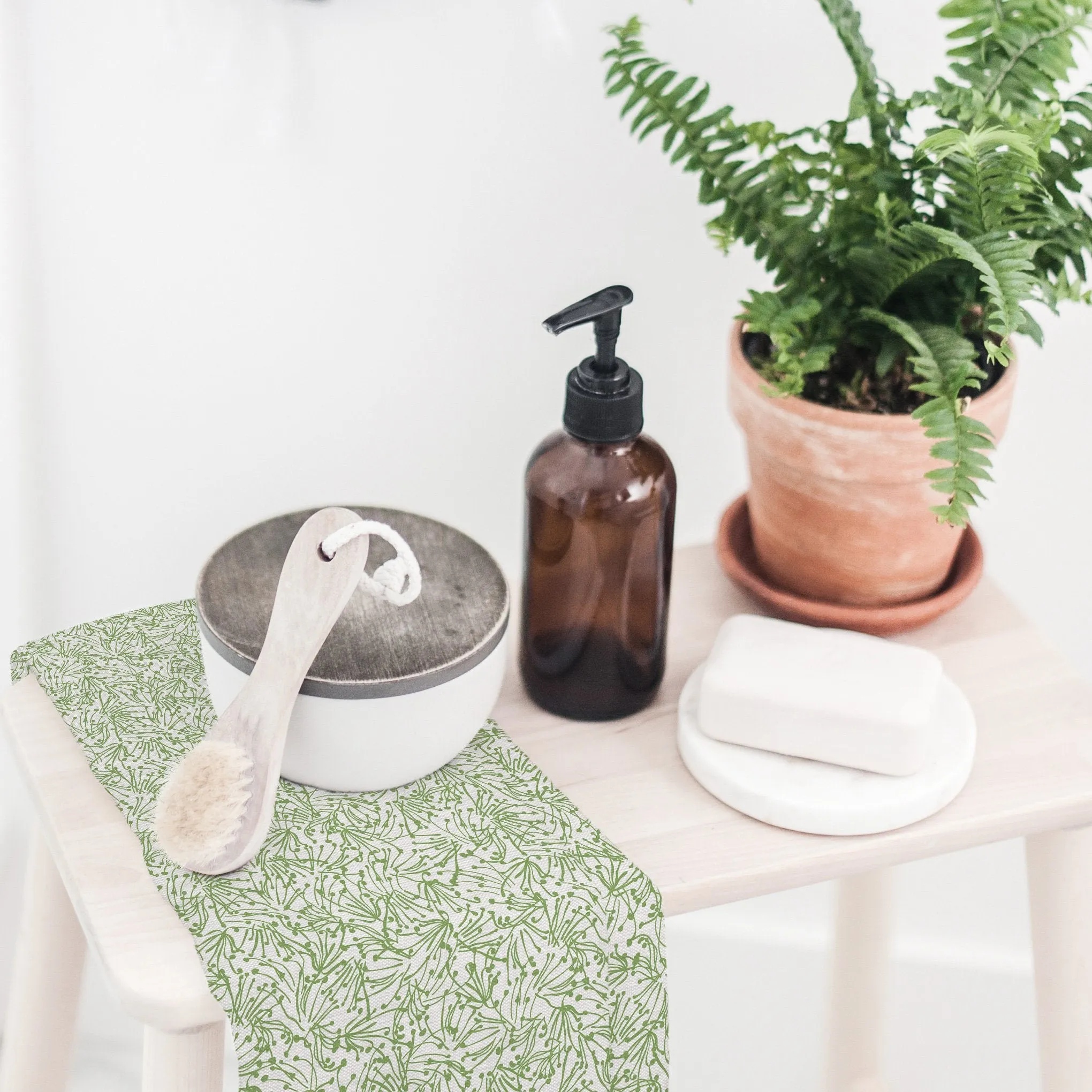 Light as a Feather Tea Towel in Wistful Green