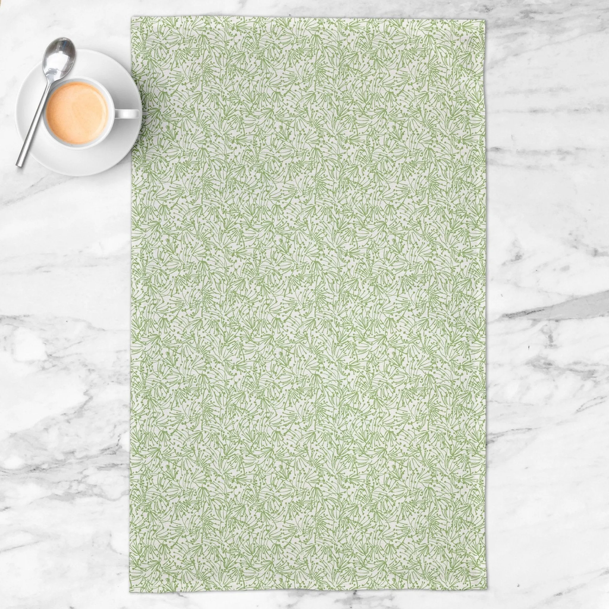 Light as a Feather Tea Towel in Wistful Green