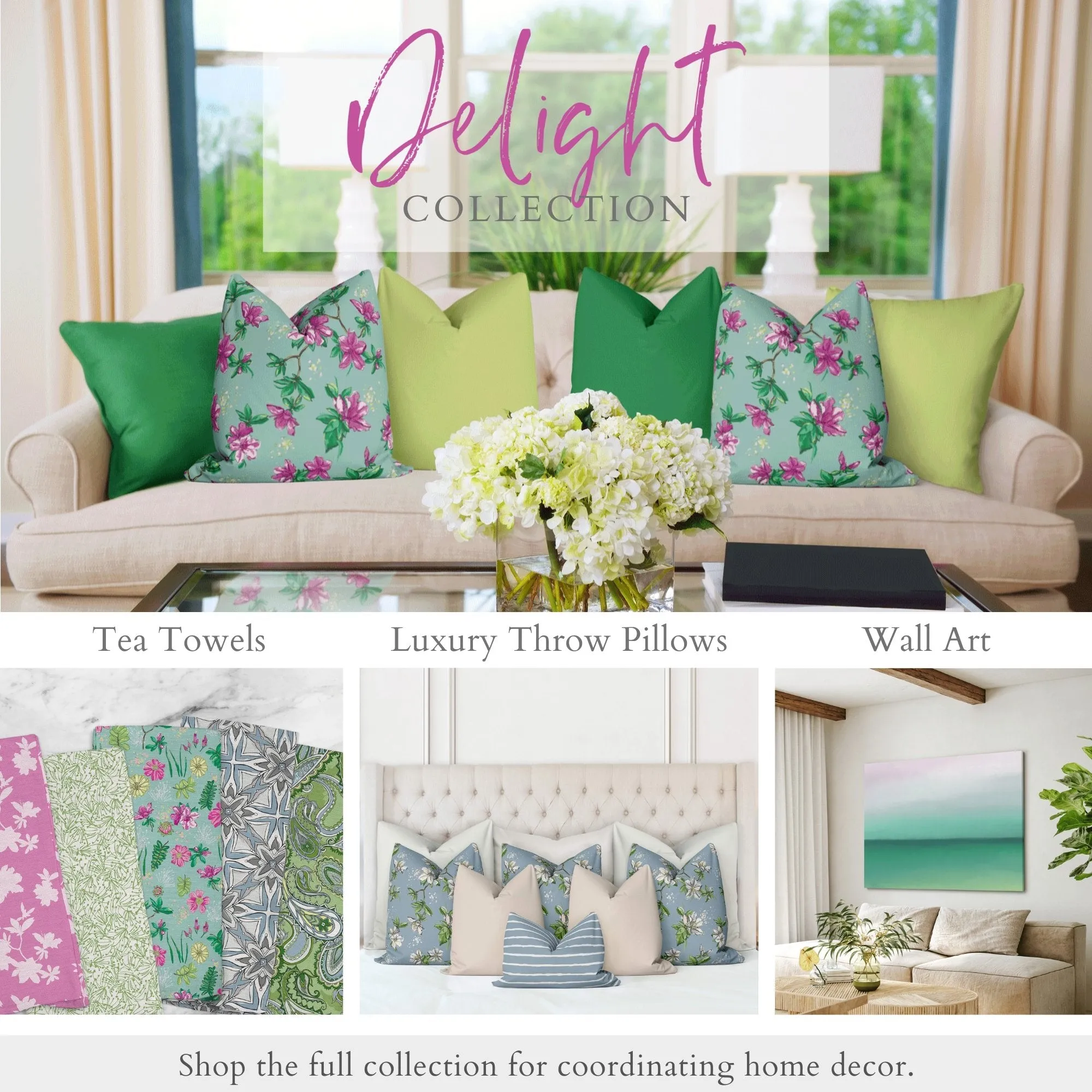 Light as a Feather Tea Towel in Wistful Green