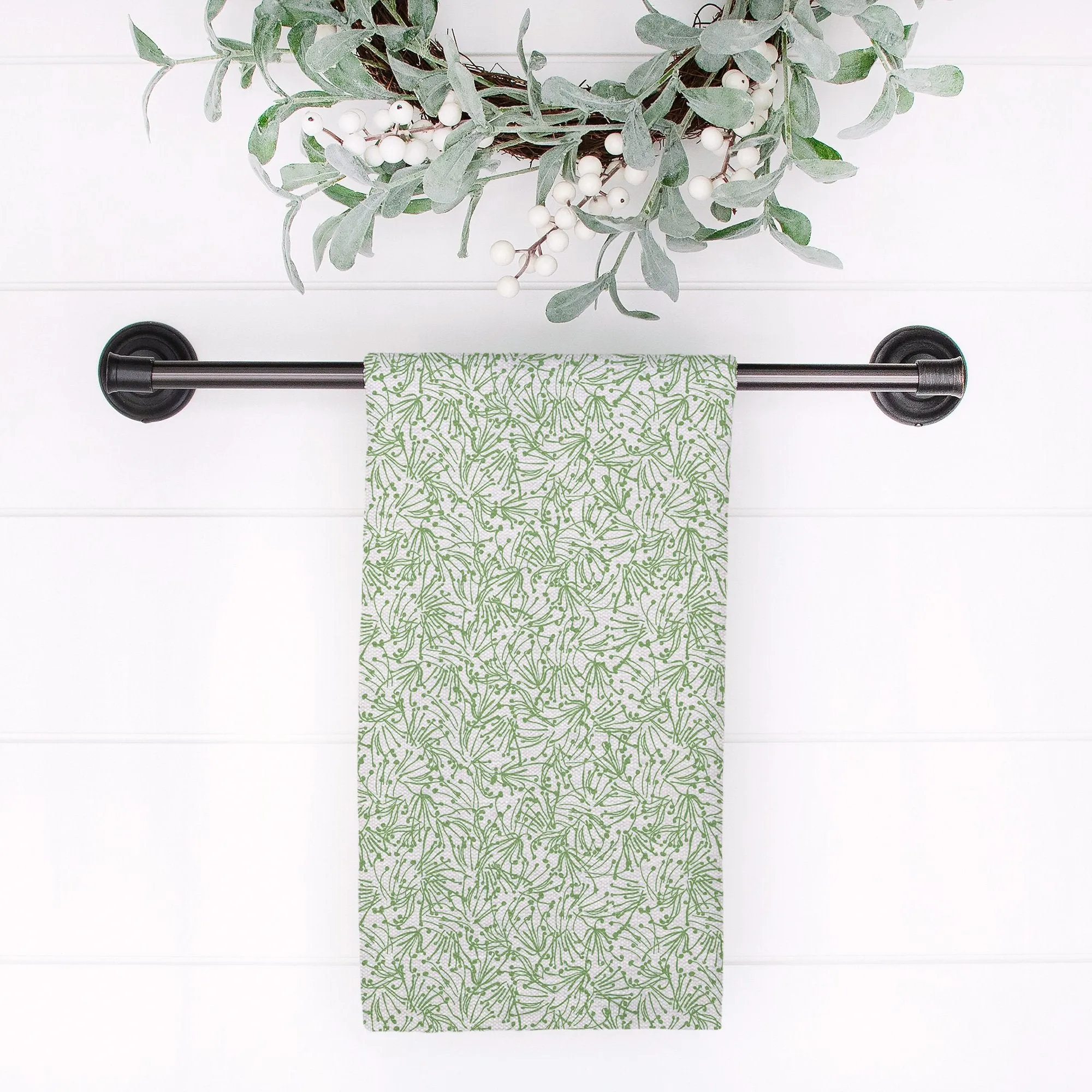 Light as a Feather Tea Towel in Wistful Green
