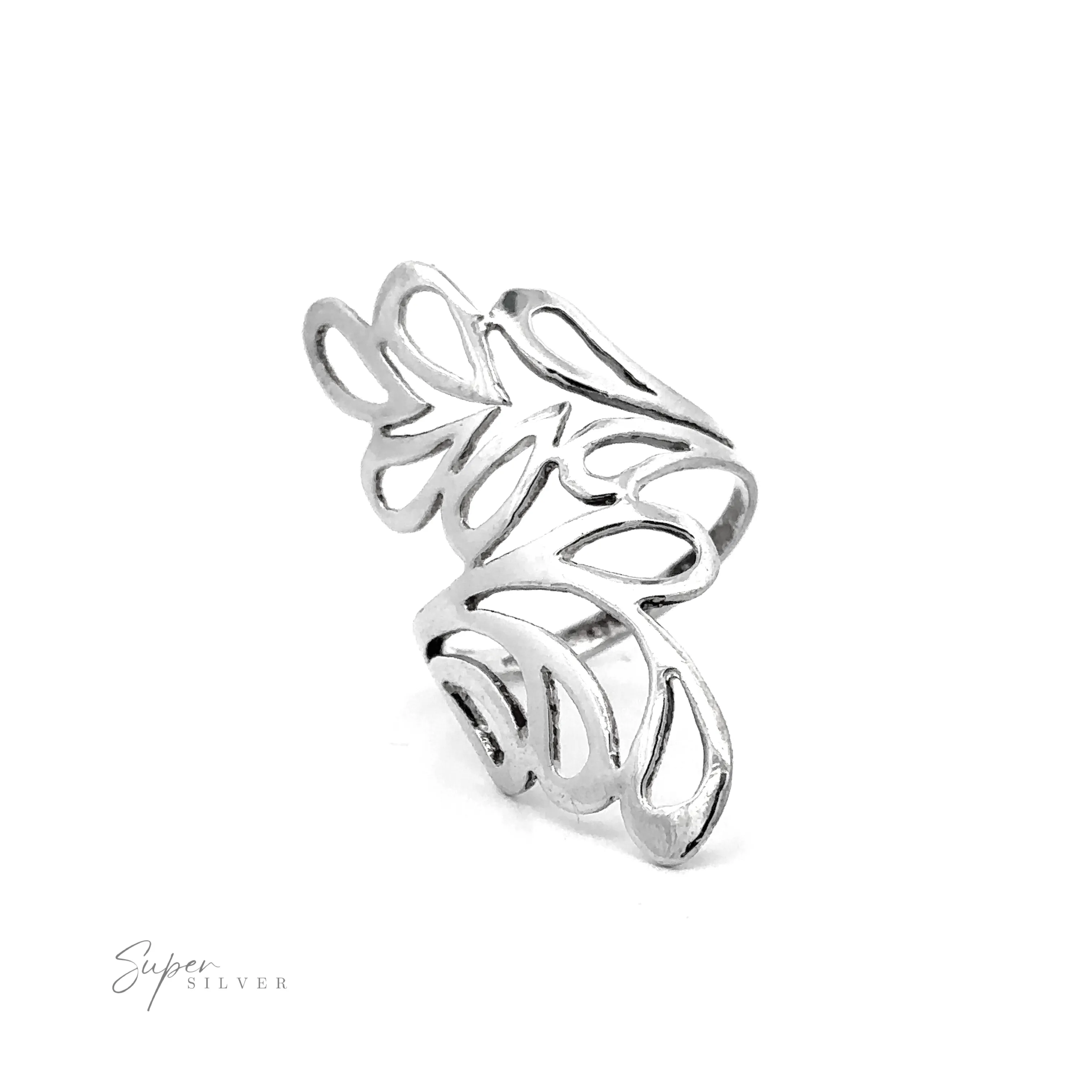 Long Wrap Around Leaf Design Ring