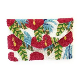 Nancy Floral Beaded Clutch Purse