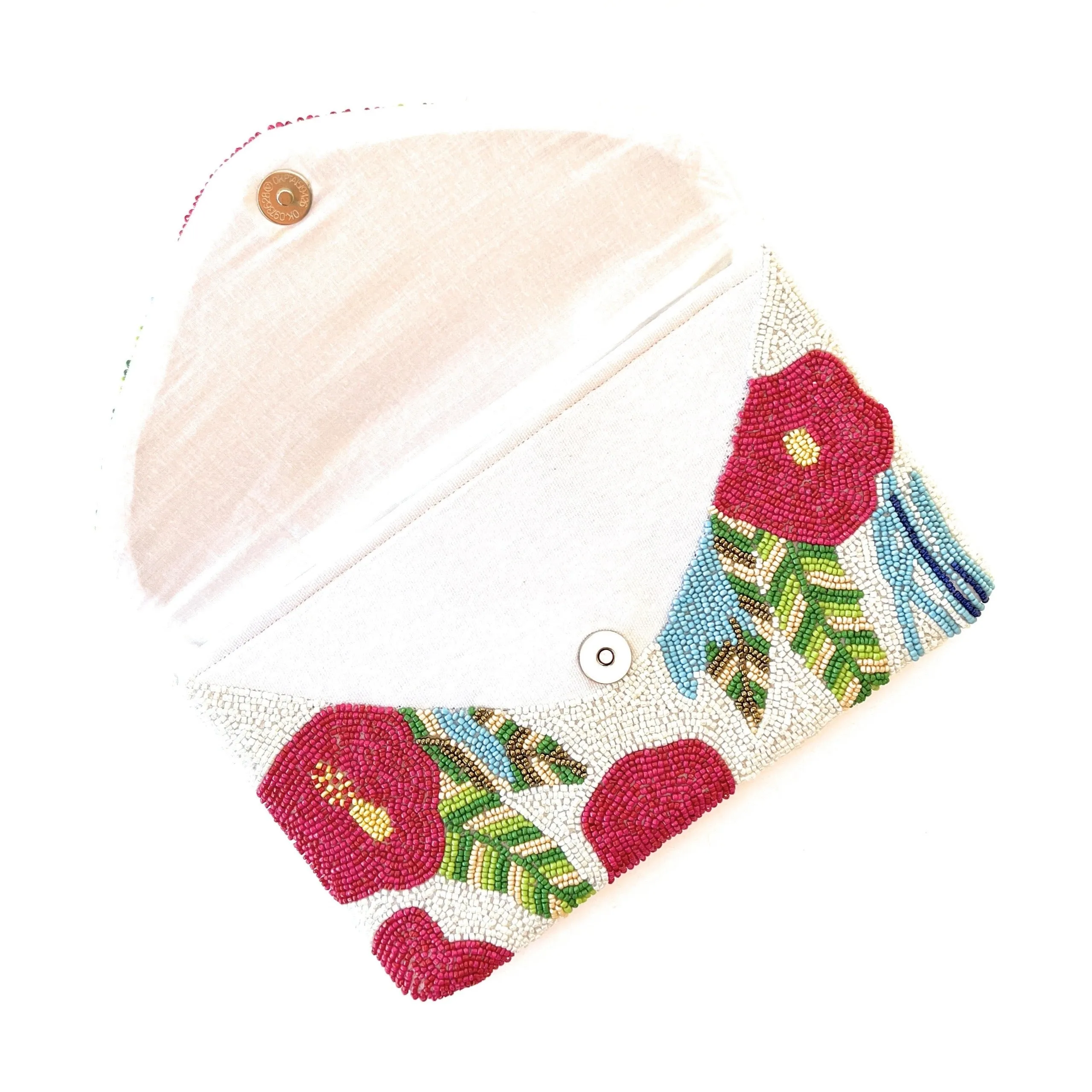 Nancy Floral Beaded Clutch Purse