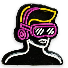 Neon Gamer VR Shoe Charm – Bold Accessory for Tech Enthusiasts!