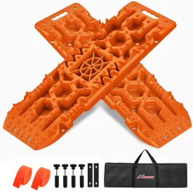 Off-Road Recovery Traction Boards For 4WD 4X4 with Jack Lift & Carry Bag (Orange)
