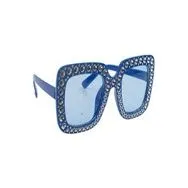 Party Glasses Bling Square - Blue