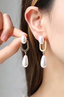 Party Ready Double Pearl Earrings