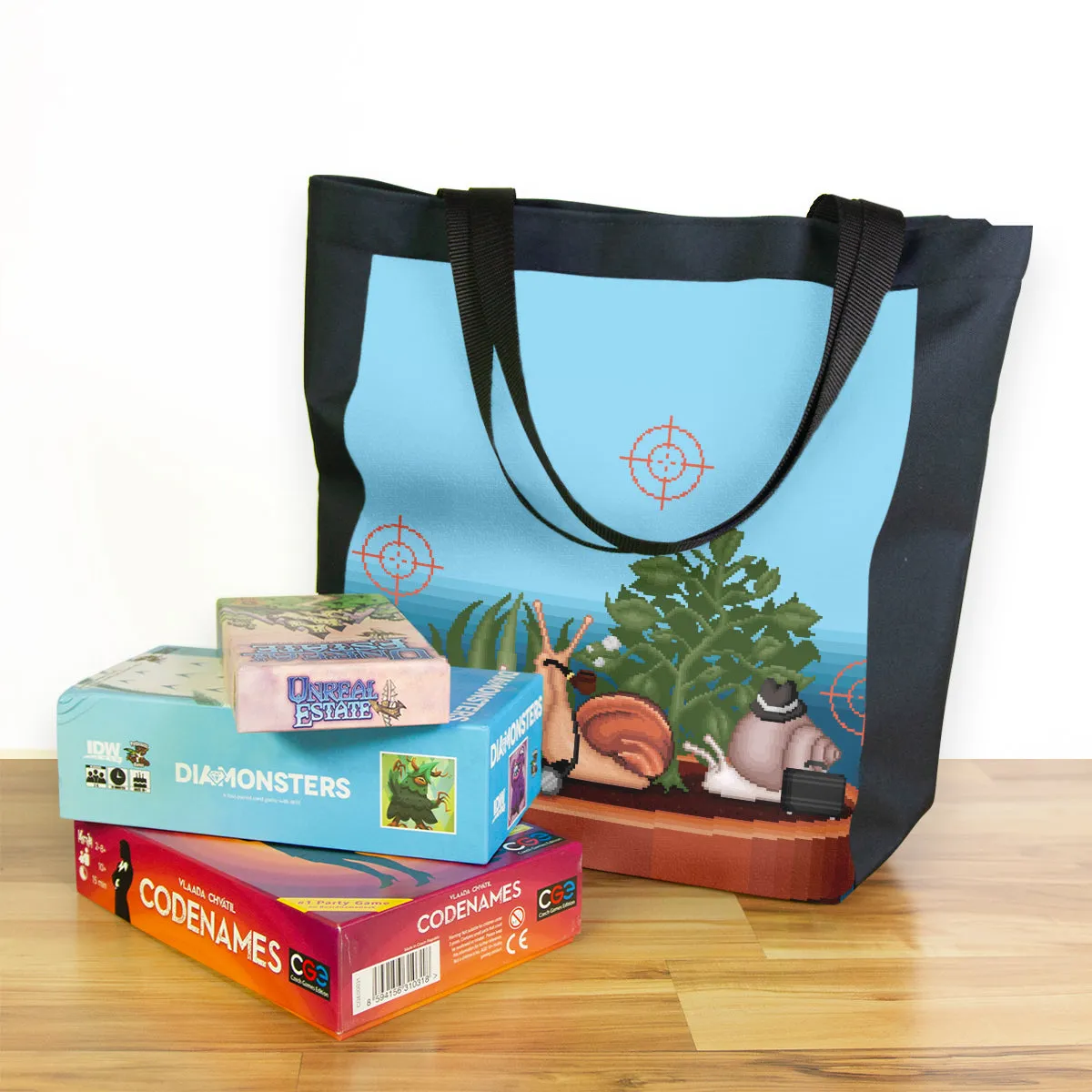 Pixel Espionage Snails Day Tote