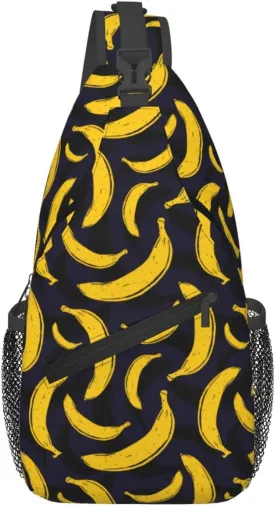 Pop Art Banana Sling Bag For Women Men Fashion Fruits Print Backpack Crossbody Shoulder Bag Sling Backpack Chest Bag Travel Hiking Casual Sport Daypack