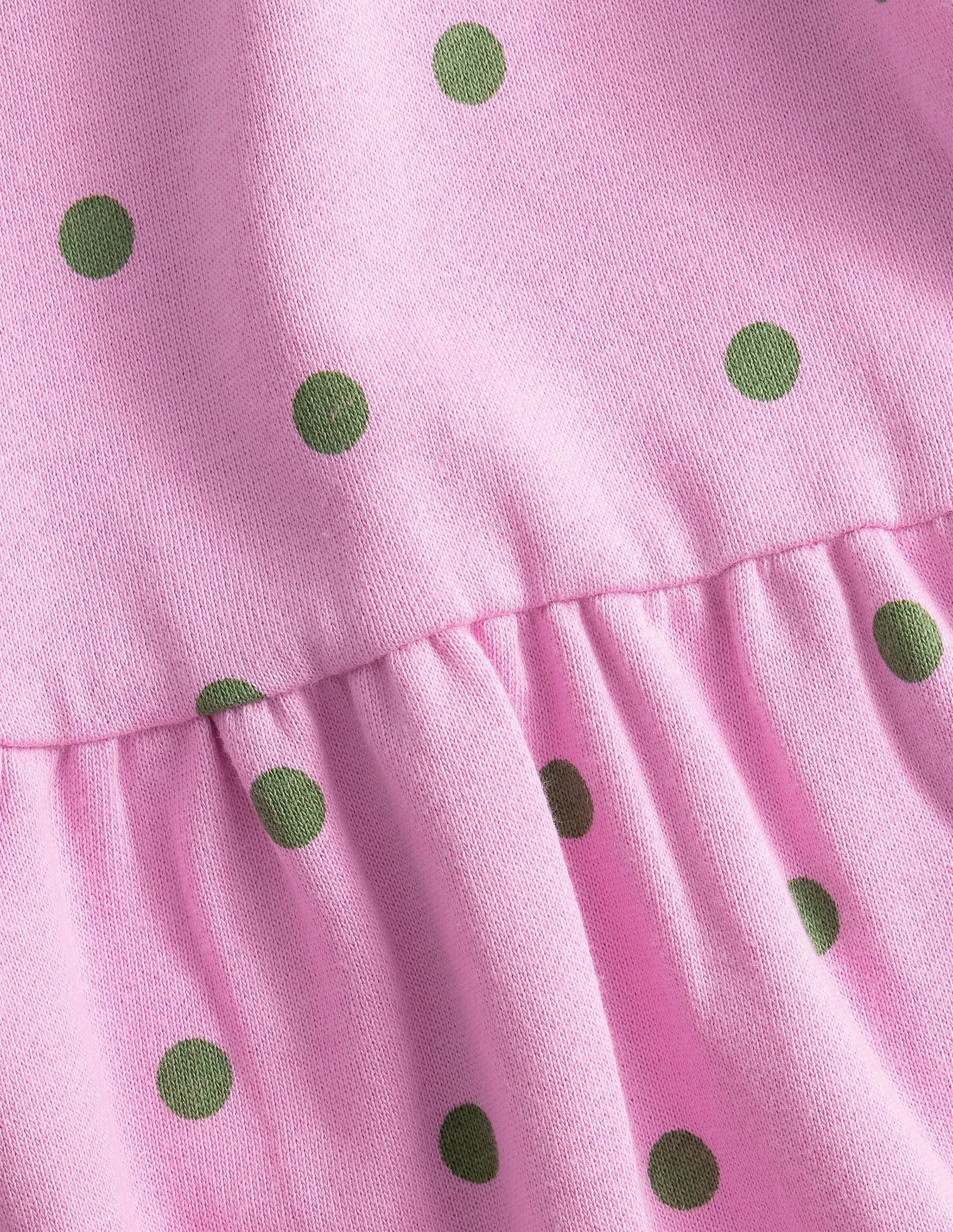 Relaxed Jersey Dress-Lilac Pink/Safari Green Spot