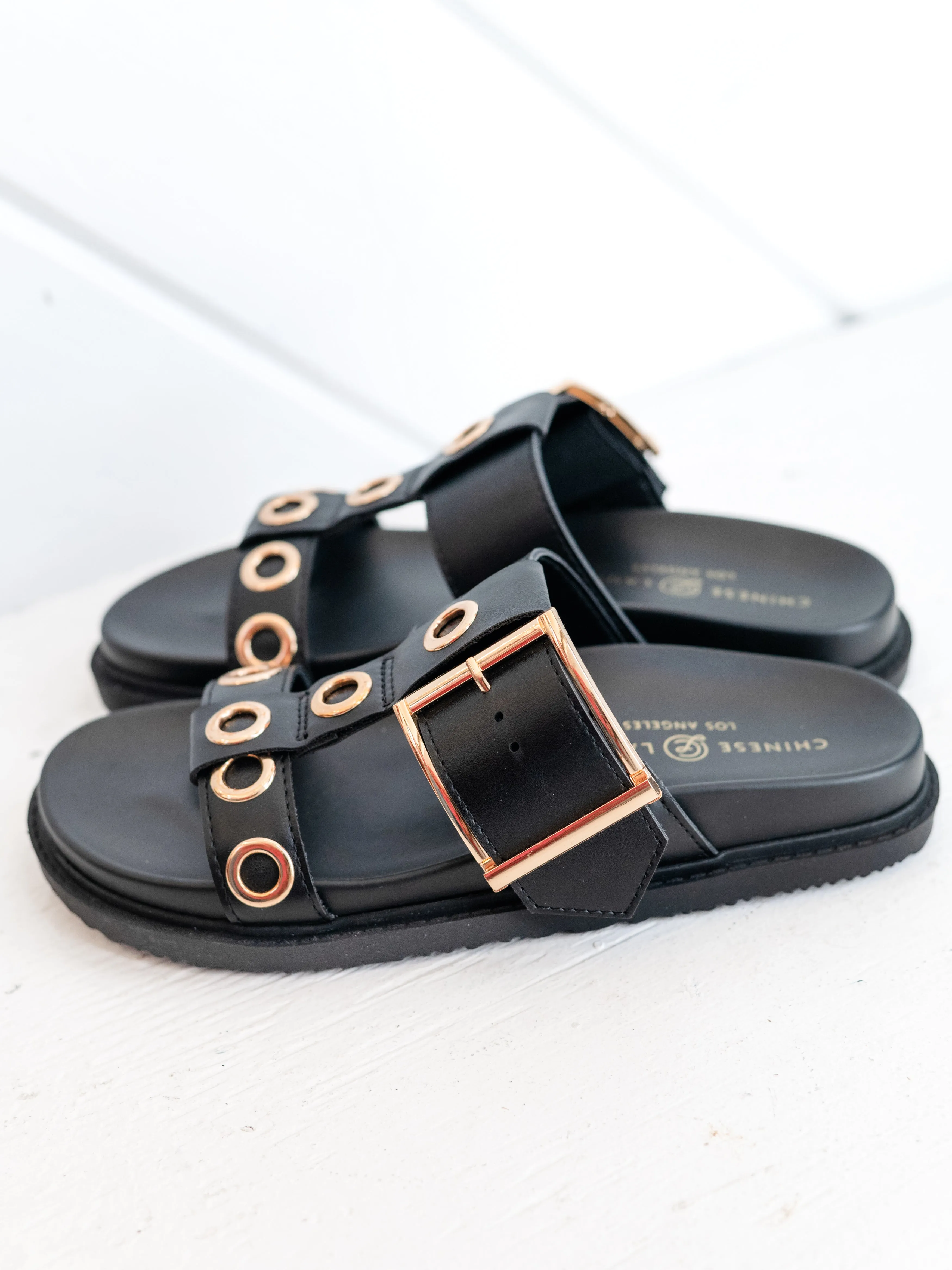 Rozalia Smooth Black Sandal by Chinese Laundry