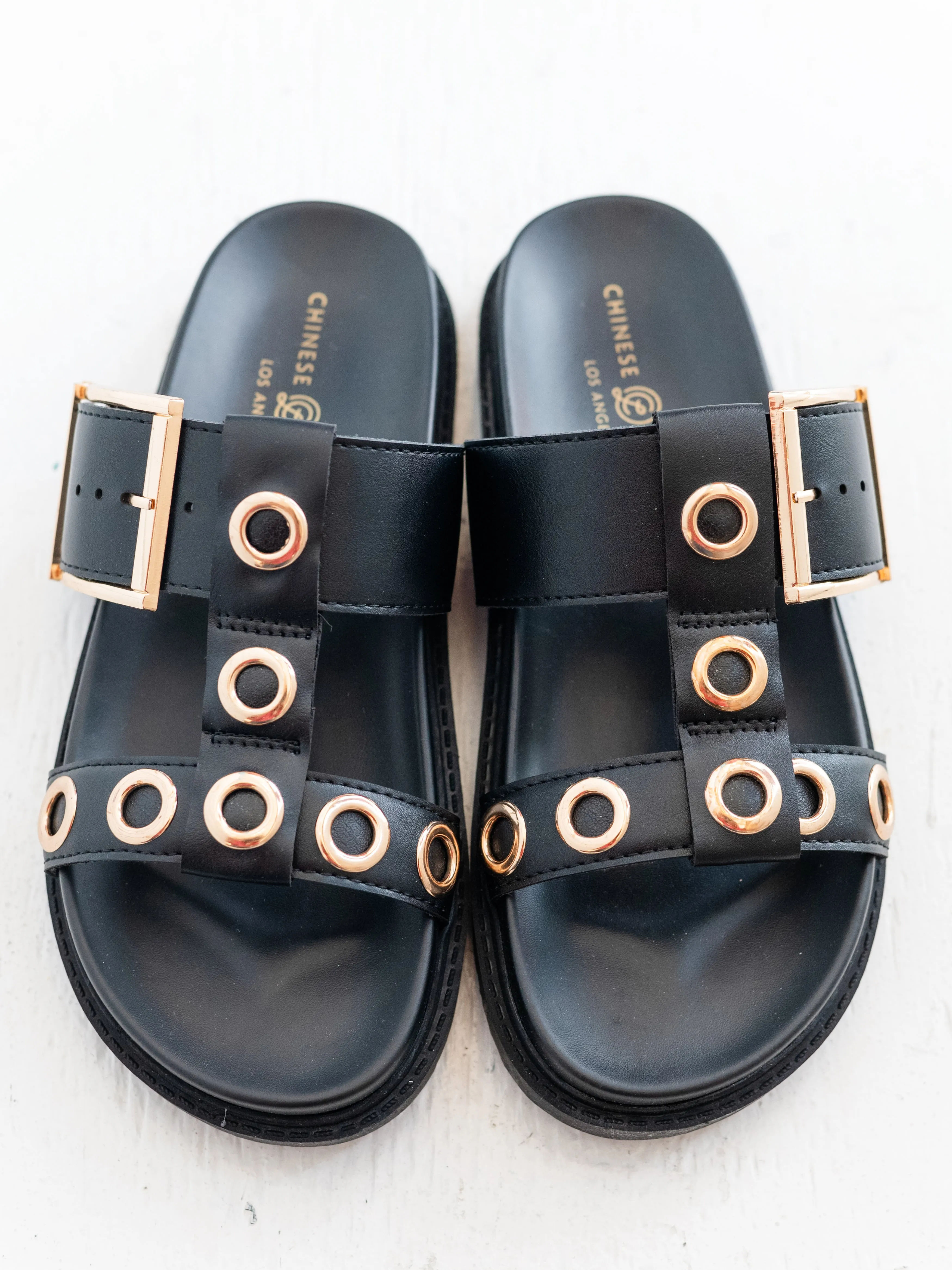 Rozalia Smooth Black Sandal by Chinese Laundry