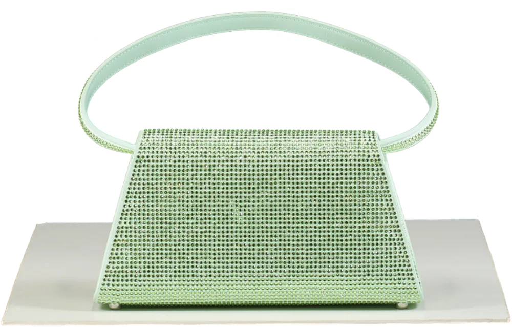 Self-Portrait Green Crystal Embellished Bow Mini Shoulder Bag