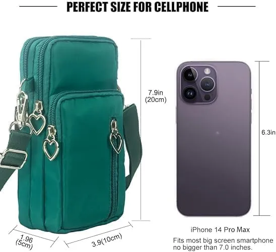 Small Crossbody Bag for Women, Durable Nylon Large Capacity Shoulder Bag with Built-In Headphone Port