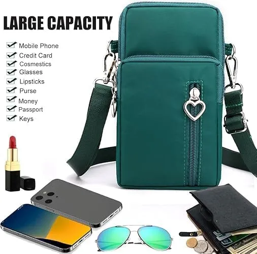 Small Crossbody Bag for Women, Durable Nylon Large Capacity Shoulder Bag with Built-In Headphone Port