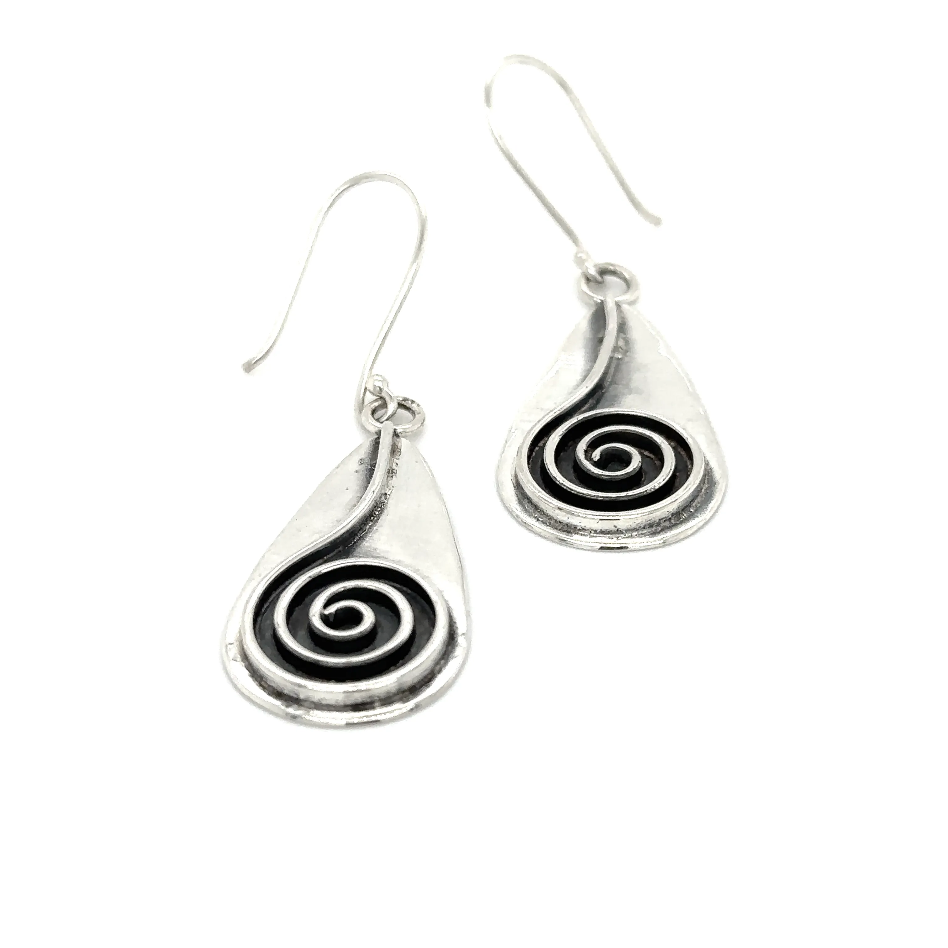 Statement Teardrop Spiral Earrings