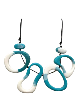 Turquoise and white resin necklace | DARCY