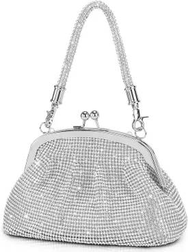 UBORSE 1920s Vintage Beaded Clutch Purse for Women Formal Wedding Evening Bag Sparkly Rhinestone Cocktail Party Handbag