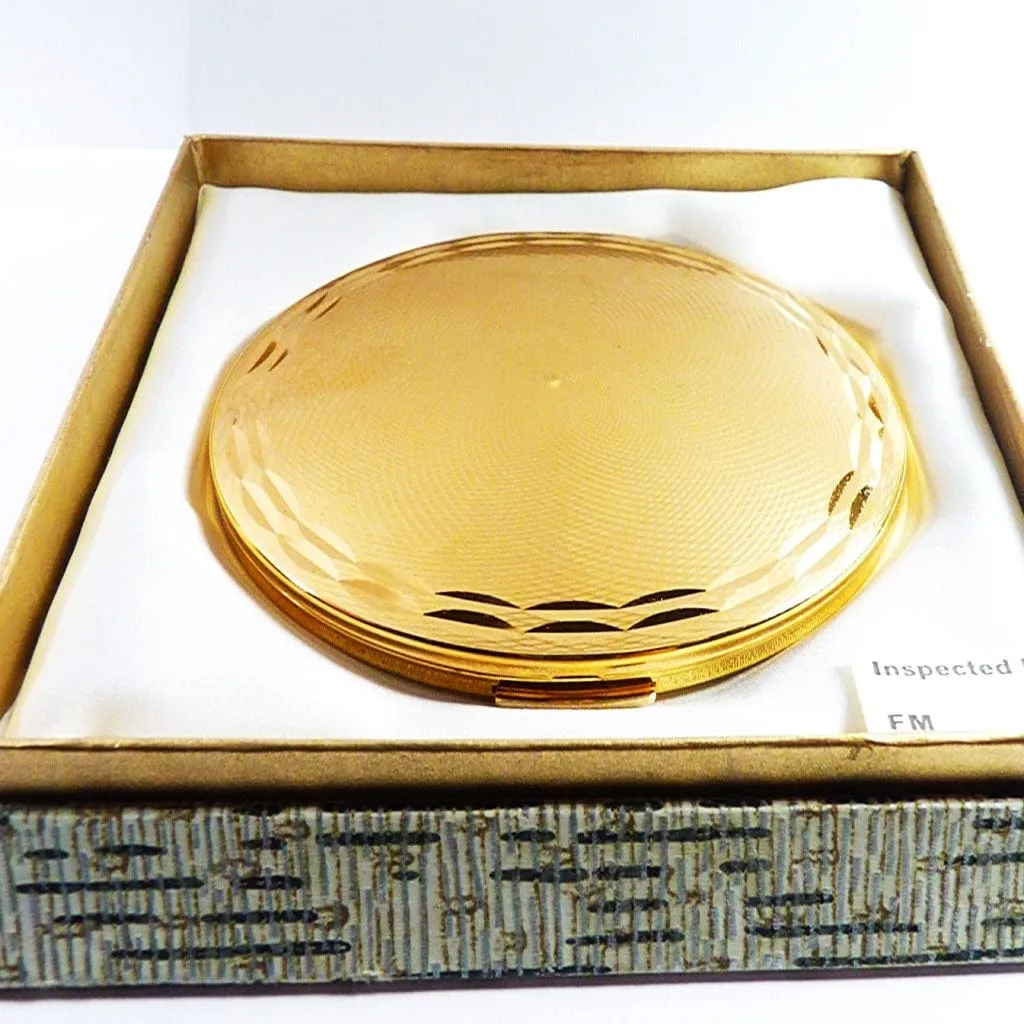 Unused Boxed Gold Plated Vintage Stratton Powder Compact 1960s