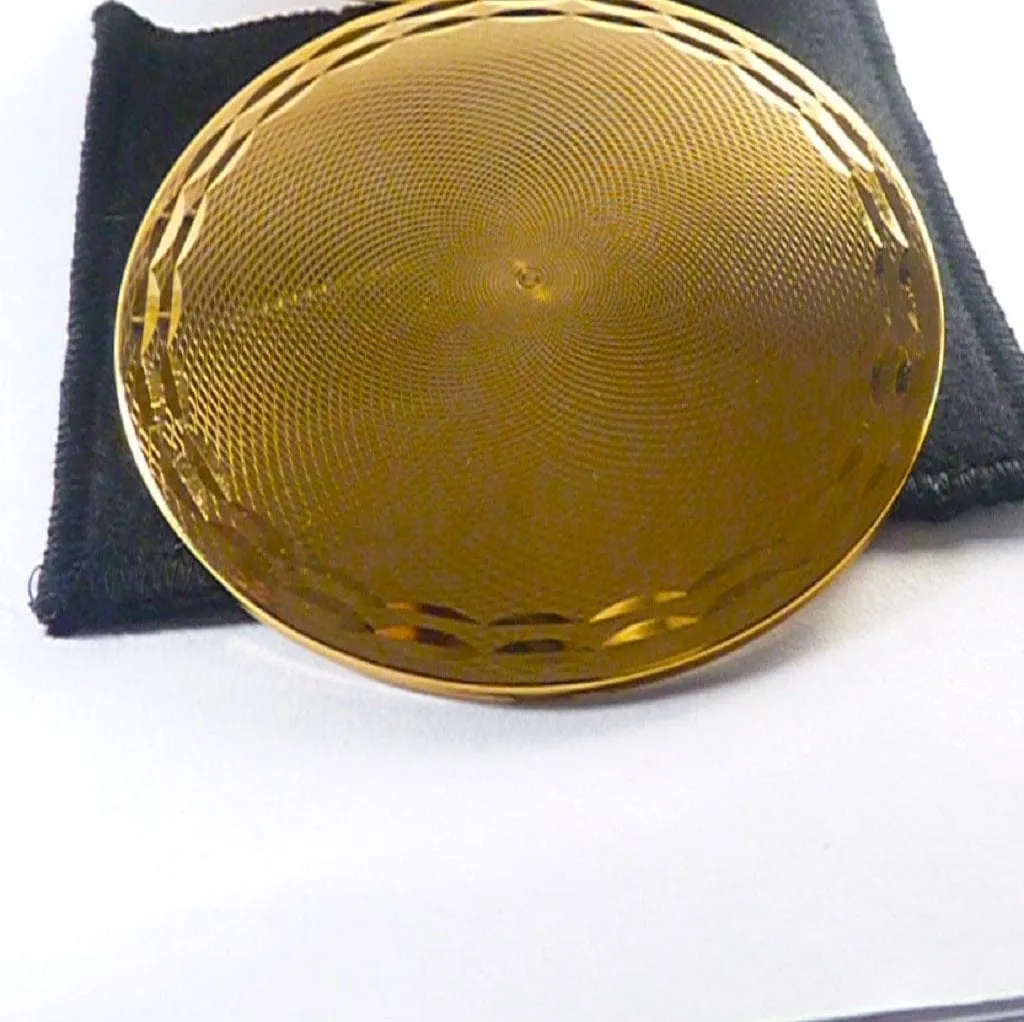 Unused Boxed Gold Plated Vintage Stratton Powder Compact 1960s