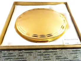 Unused Boxed Gold Plated Vintage Stratton Powder Compact 1960s