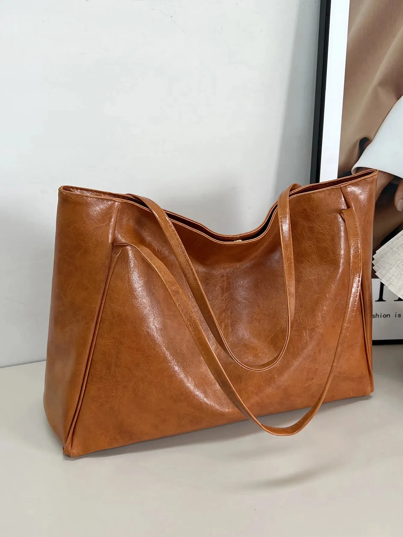 VAIGE Vintage Charm Soft Vegan Leather Nova Tote Bag