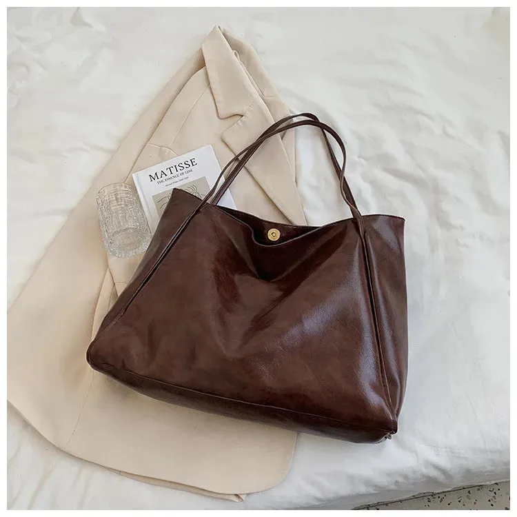 VAIGE Vintage Charm Soft Vegan Leather Nova Tote Bag