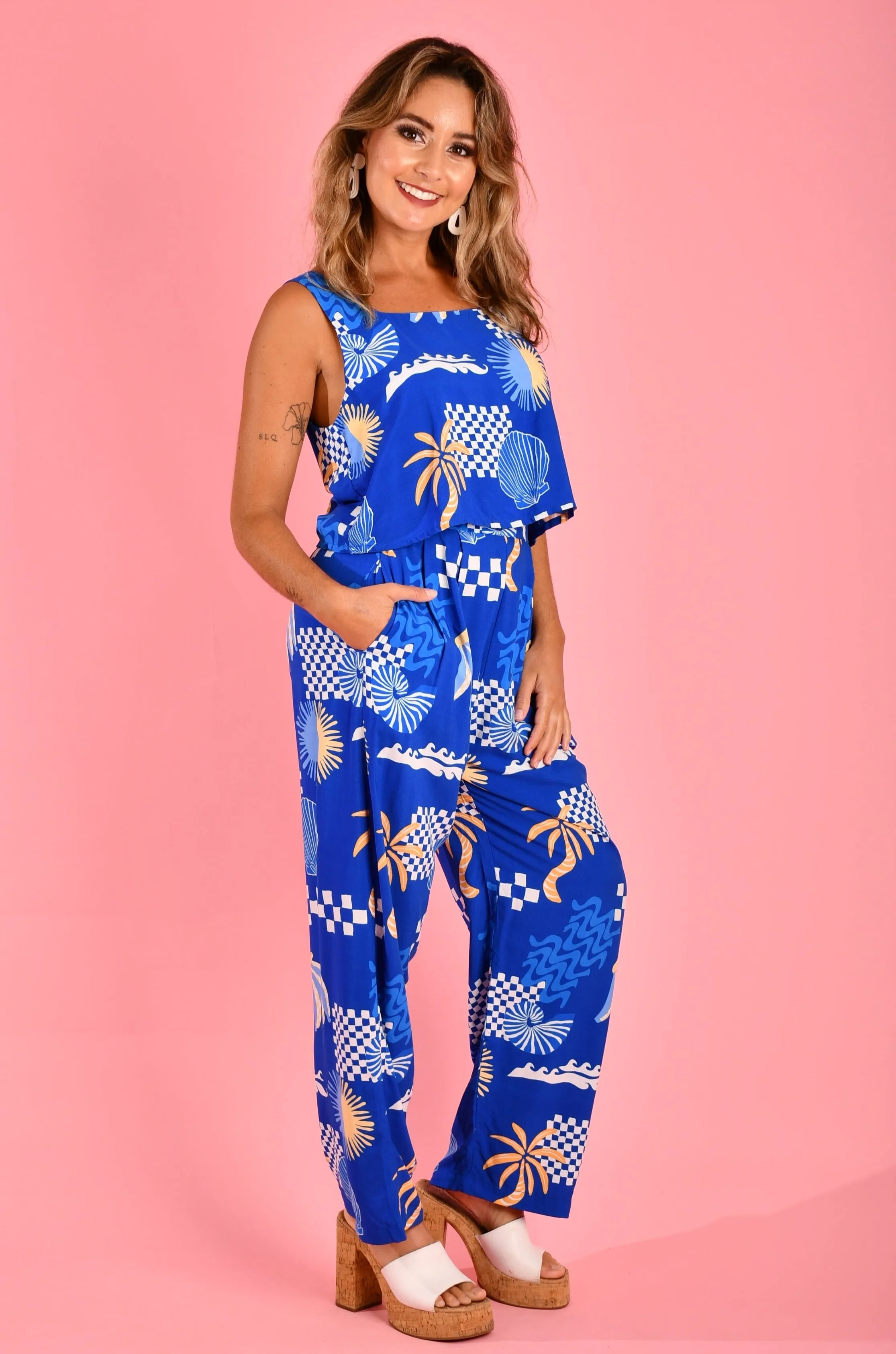 VGLP007 - FLAT BAND YACHT PANTS - SEYCHELLES COBALT