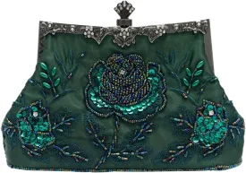Vintage 1920s Beaded Evening Bag Pearl Clutch Bag for Women Sequin Handbag Bridal Wedding Purse Floral Shoulder Bag