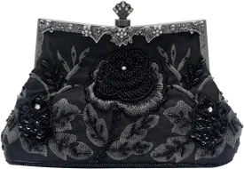 Vintage 1920s Beaded Evening Bag Pearl Clutch Bag for Women Sequin Handbag Bridal Wedding Purse Floral Shoulder Bag