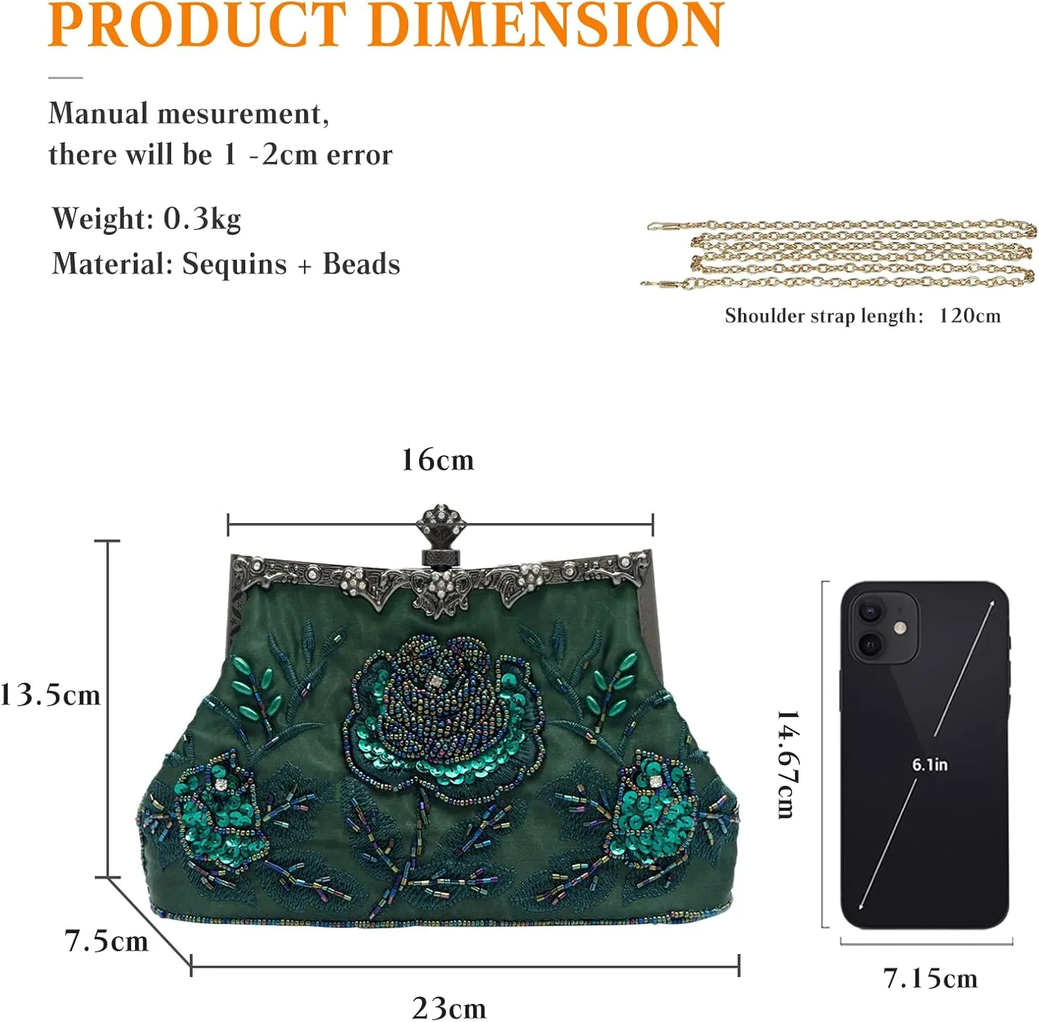 Vintage 1920s Beaded Evening Bag Pearl Clutch Bag for Women Sequin Handbag Bridal Wedding Purse Floral Shoulder Bag