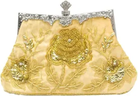 Vintage 1920s Beaded Evening Bag Pearl Clutch Bag for Women Sequin Handbag Bridal Wedding Purse Floral Shoulder Bag
