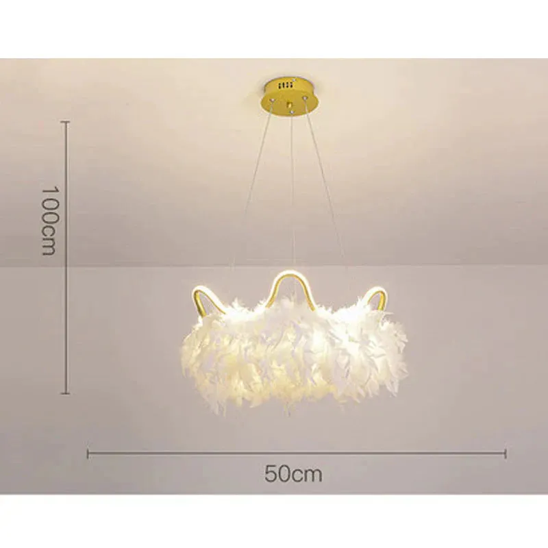 Warm Romantic Creative Crown Feather Lamp