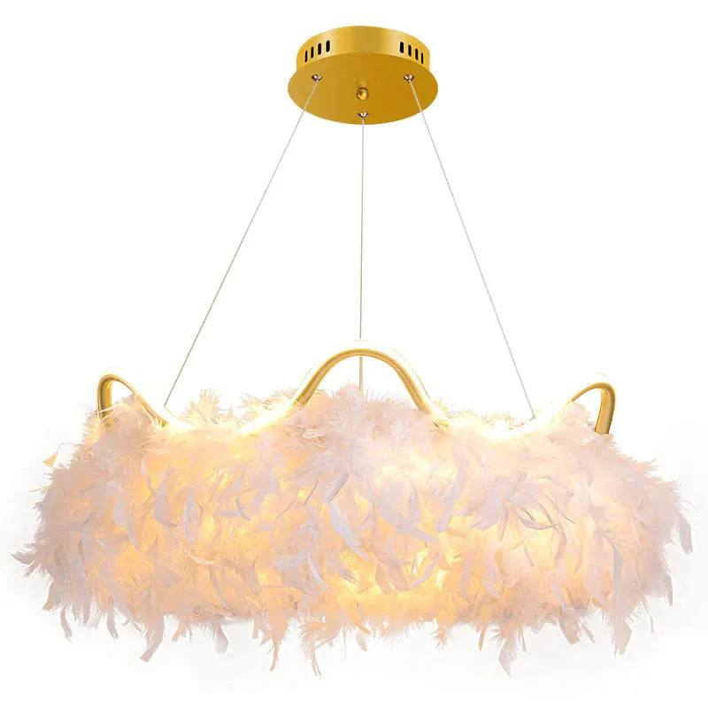 Warm Romantic Creative Crown Feather Lamp