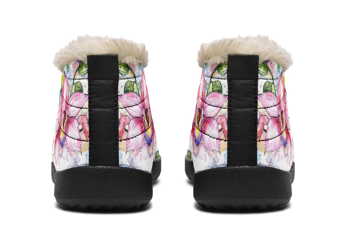 Watercolour Flowers Winter Shoes
