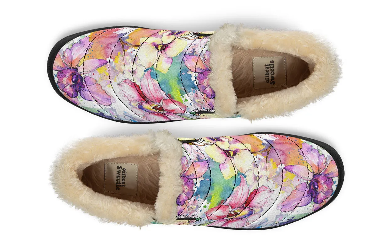 Watercolour Flowers Winter Shoes