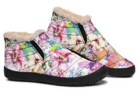 Watercolour Flowers Winter Shoes