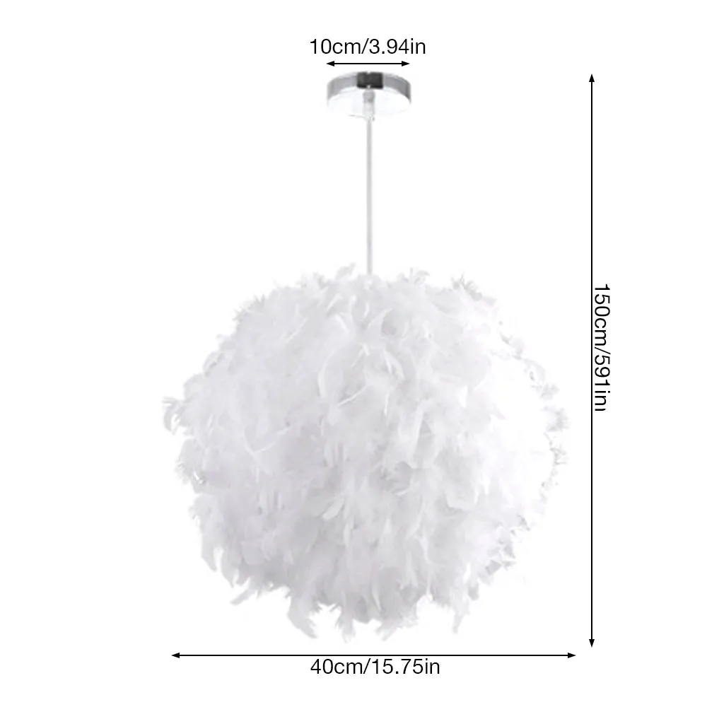 WHITE FEATHER LAMPSHADE