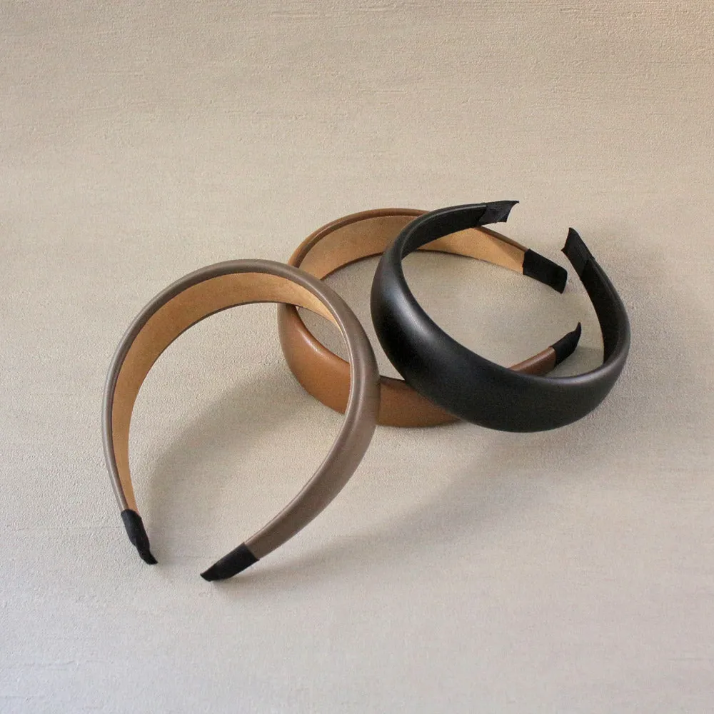Wide Faux Leather Headband