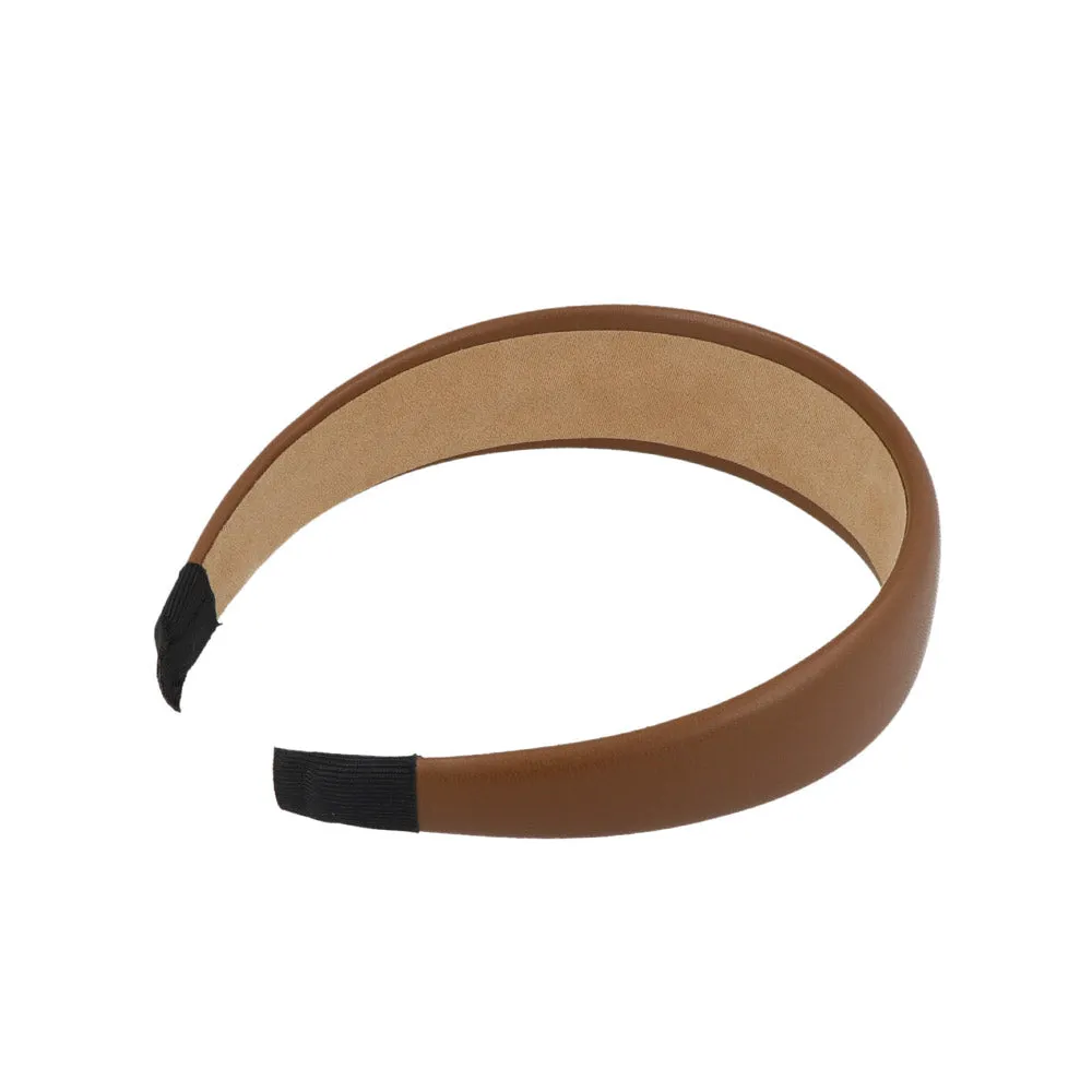 Wide Faux Leather Headband